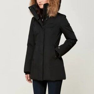 Soia & Kyo slim-fit down coat with removable fur